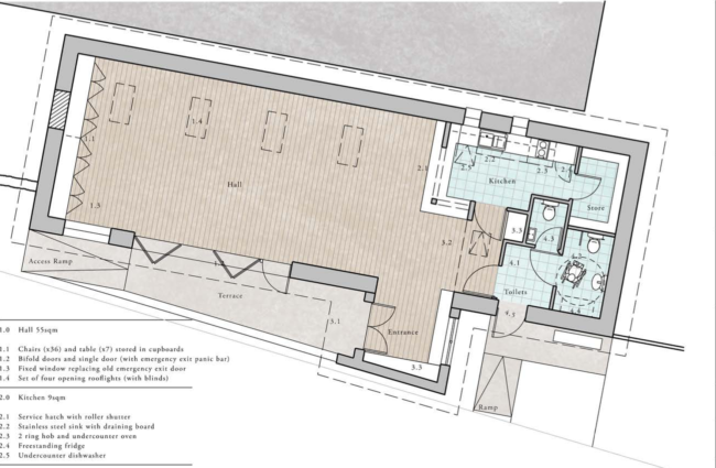 Village hall floor plan